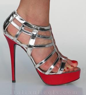 Silver/red Platforms Zenobia