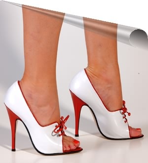 White/Red Pumps Doriana