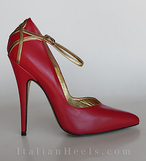 Rot/Gold Pumps Amina