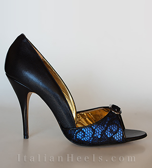 Schwarz blau Pumps Ludovica