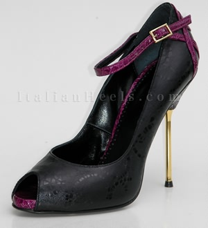 Black Fuxia Pumps Fiorella
