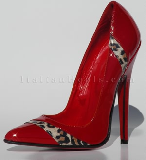 Décolletée Rosso Leopard Electra