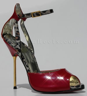 Roter Leopard Sandaletten Irene