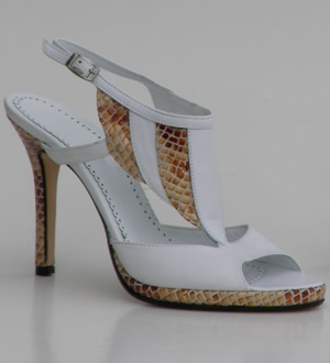 White Croc Sandals Dalida