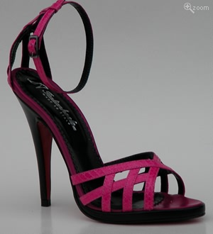 Fuchsia Black Sandals Edna