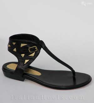 Sandalias Negro oro Fidelia