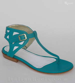 White Turquoise Sandals Fidelia
