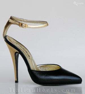 Schwarz Gold Sandaletten Sandra