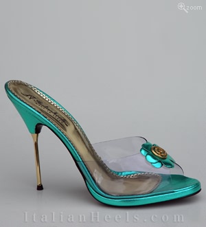 Transp. Aqua Slippers Ileana