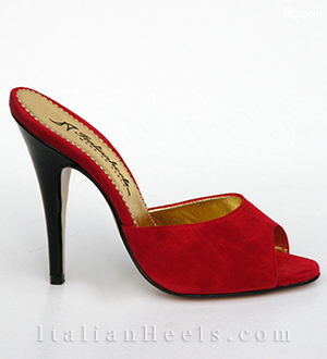 Mules Rojo Negro Leontina