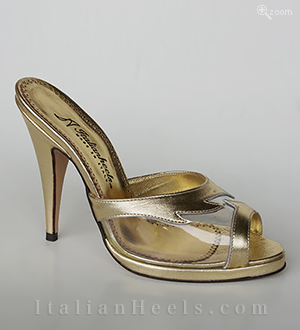 Gold/PVC Slippers Clotilde